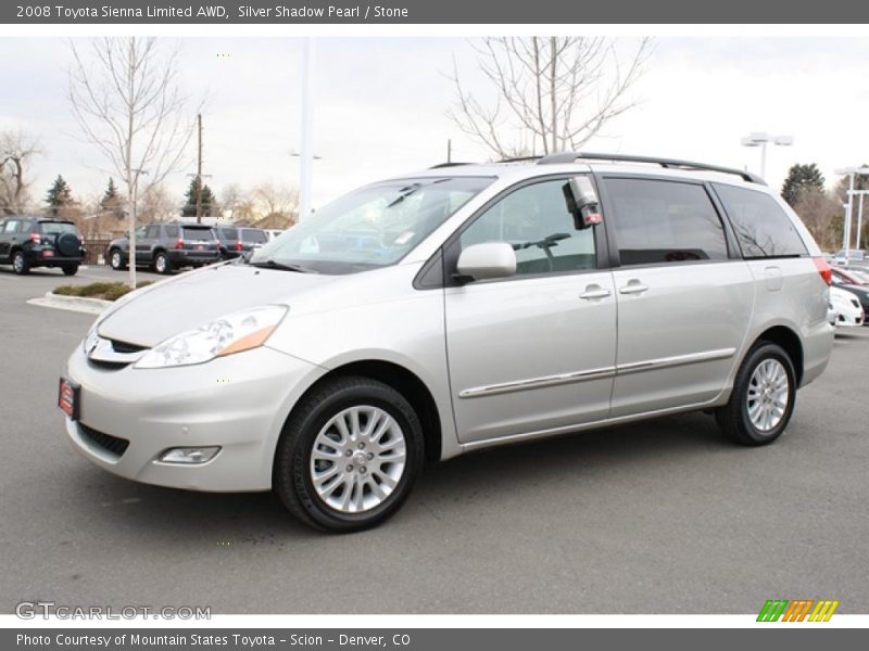 Silver Shadow Pearl / Stone 2008 Toyota Sienna Limited AWD