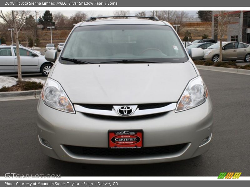 Silver Shadow Pearl / Stone 2008 Toyota Sienna Limited AWD