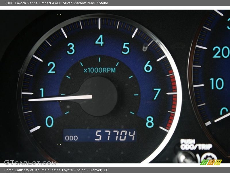 Silver Shadow Pearl / Stone 2008 Toyota Sienna Limited AWD