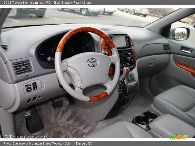 Silver Shadow Pearl / Stone 2008 Toyota Sienna Limited AWD