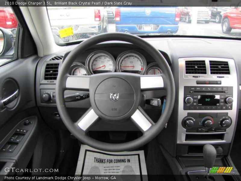 Brilliant Black Crystal Pearl / Dark Slate Gray 2010 Dodge Charger 3.5L