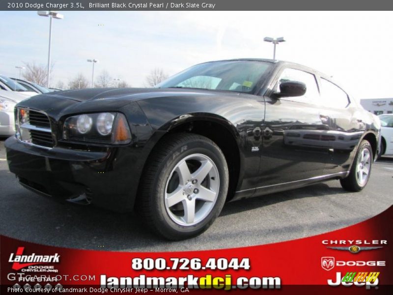 Brilliant Black Crystal Pearl / Dark Slate Gray 2010 Dodge Charger 3.5L