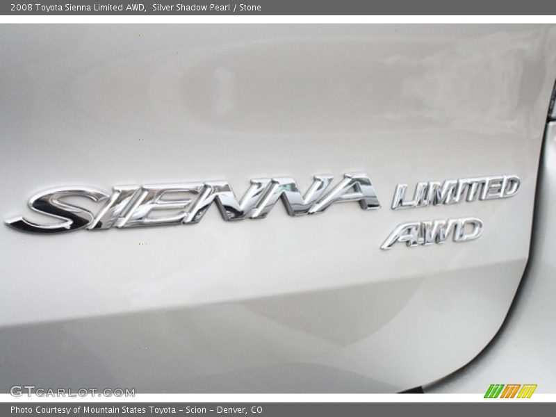 Silver Shadow Pearl / Stone 2008 Toyota Sienna Limited AWD