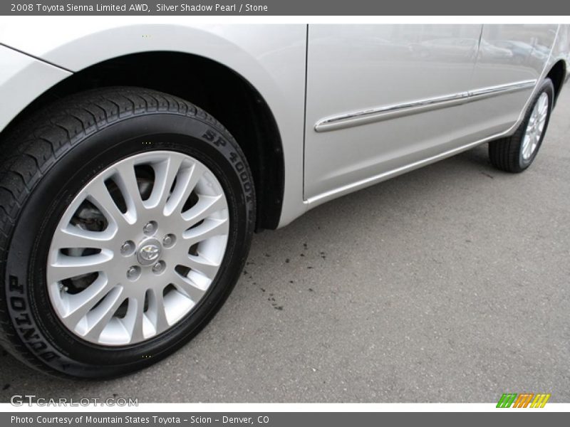 Silver Shadow Pearl / Stone 2008 Toyota Sienna Limited AWD