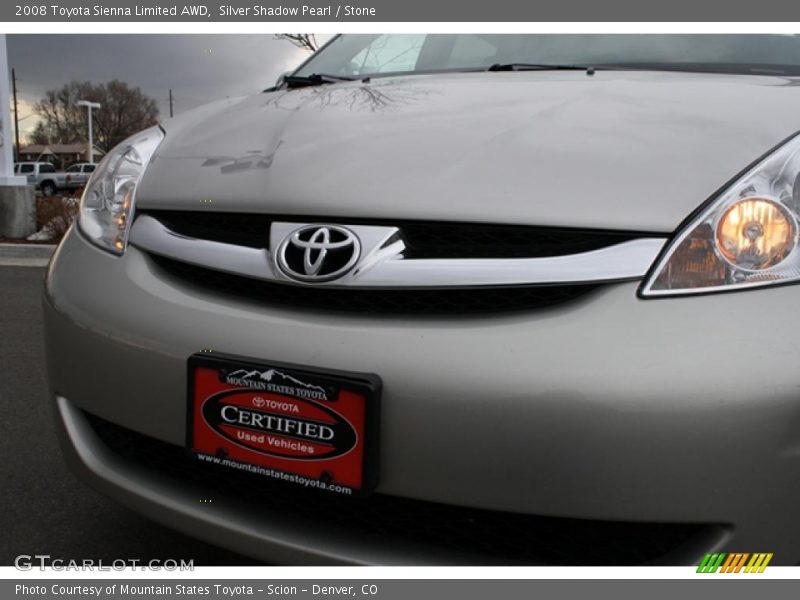 Silver Shadow Pearl / Stone 2008 Toyota Sienna Limited AWD