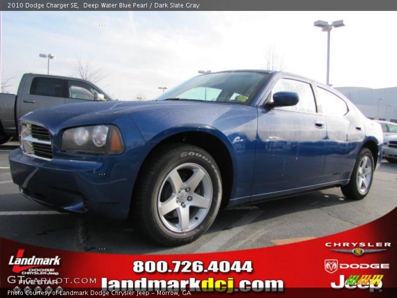 Deep Water Blue Pearl / Dark Slate Gray 2010 Dodge Charger SE