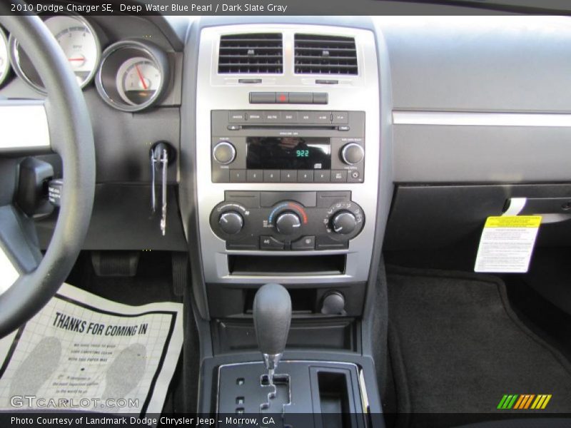 Deep Water Blue Pearl / Dark Slate Gray 2010 Dodge Charger SE