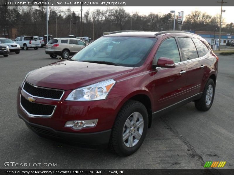 Red Jewel Metallic / Dark Gray/Light Gray 2011 Chevrolet Traverse LT
