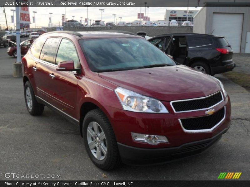 Red Jewel Metallic / Dark Gray/Light Gray 2011 Chevrolet Traverse LT
