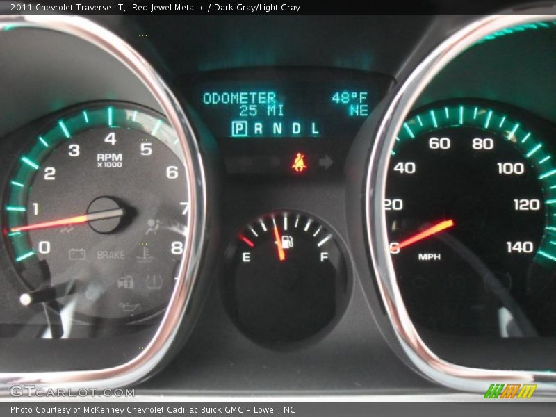Red Jewel Metallic / Dark Gray/Light Gray 2011 Chevrolet Traverse LT