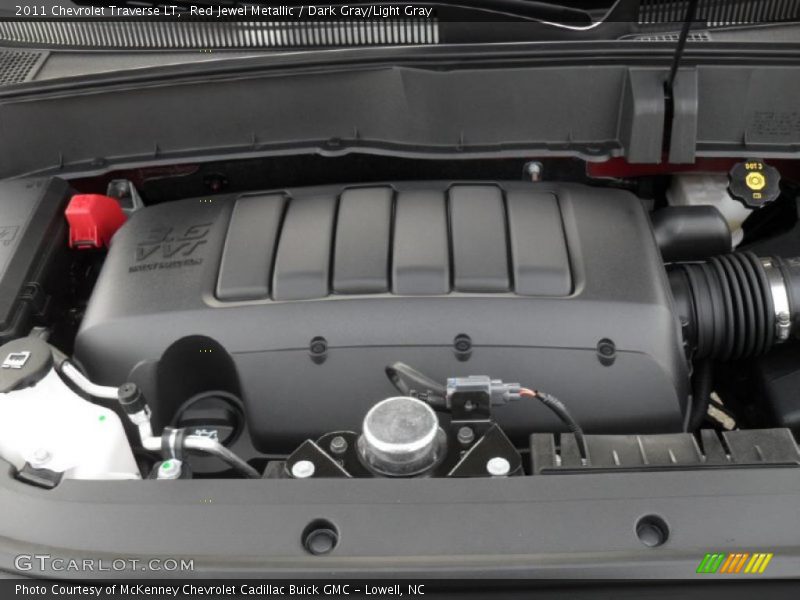 Red Jewel Metallic / Dark Gray/Light Gray 2011 Chevrolet Traverse LT