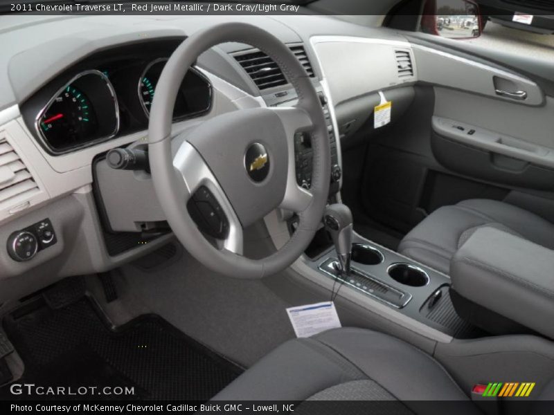 Red Jewel Metallic / Dark Gray/Light Gray 2011 Chevrolet Traverse LT