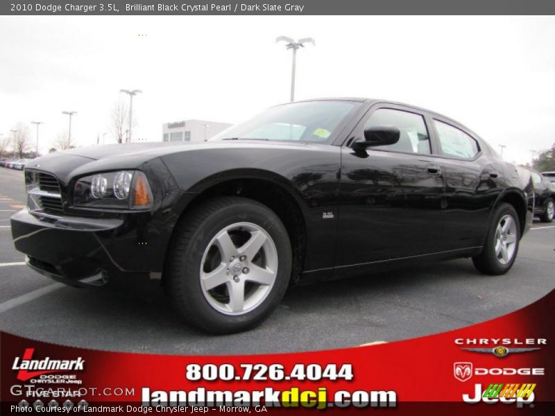 Brilliant Black Crystal Pearl / Dark Slate Gray 2010 Dodge Charger 3.5L