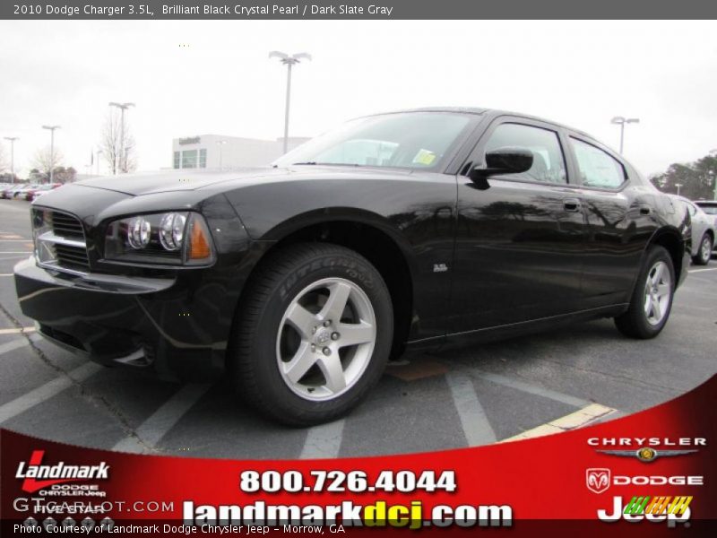 Brilliant Black Crystal Pearl / Dark Slate Gray 2010 Dodge Charger 3.5L