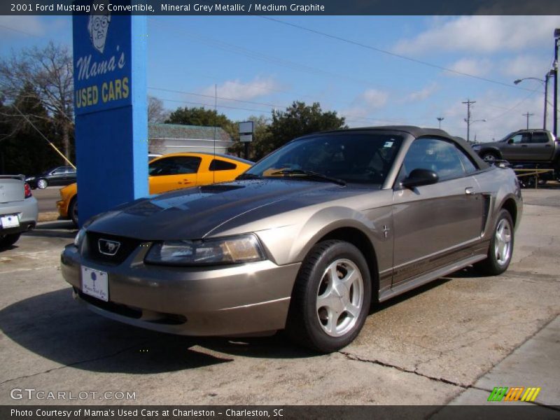 Mineral Grey Metallic / Medium Graphite 2001 Ford Mustang V6 Convertible