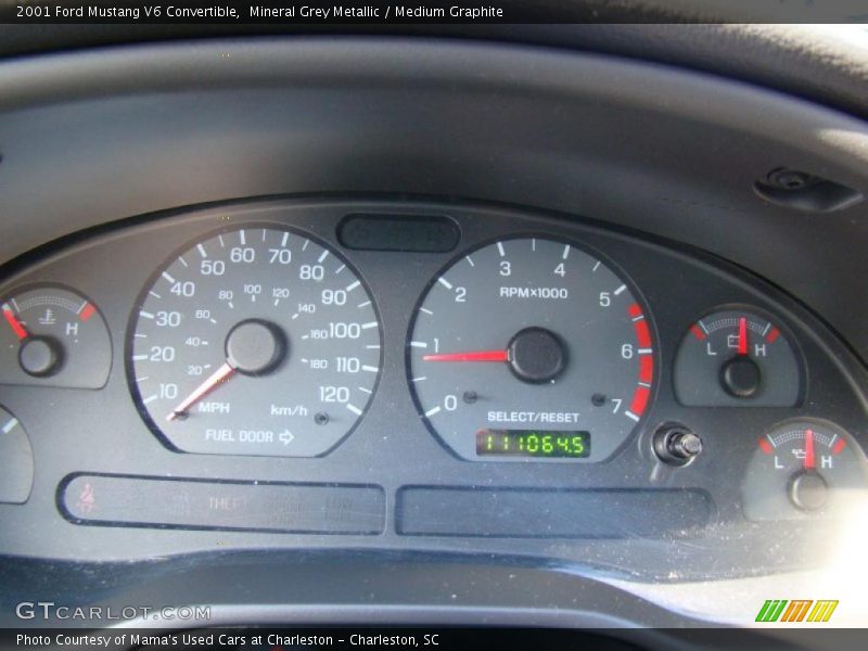 Mineral Grey Metallic / Medium Graphite 2001 Ford Mustang V6 Convertible