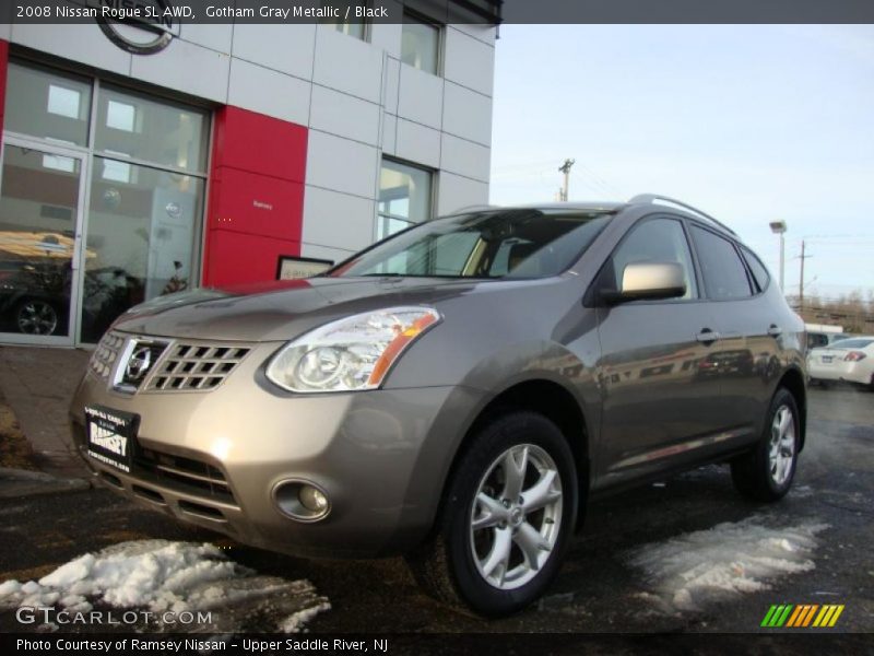 Gotham Gray Metallic / Black 2008 Nissan Rogue SL AWD