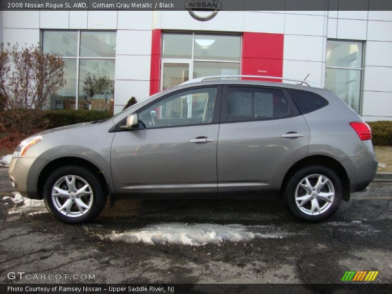 Gotham Gray Metallic / Black 2008 Nissan Rogue SL AWD
