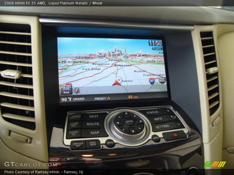 Liquid Platinum Metallic / Wheat 2009 Infiniti FX 35 AWD