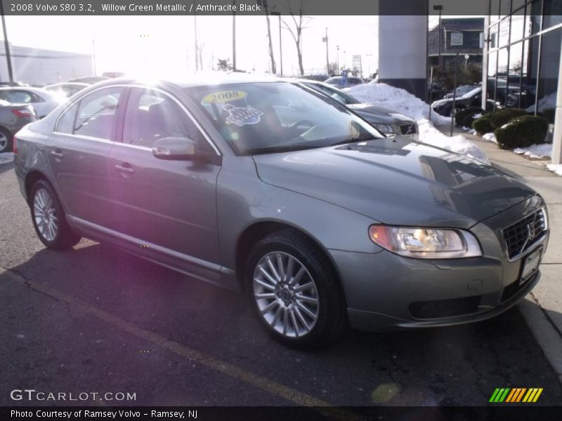 Willow Green Metallic / Anthracite Black 2008 Volvo S80 3.2