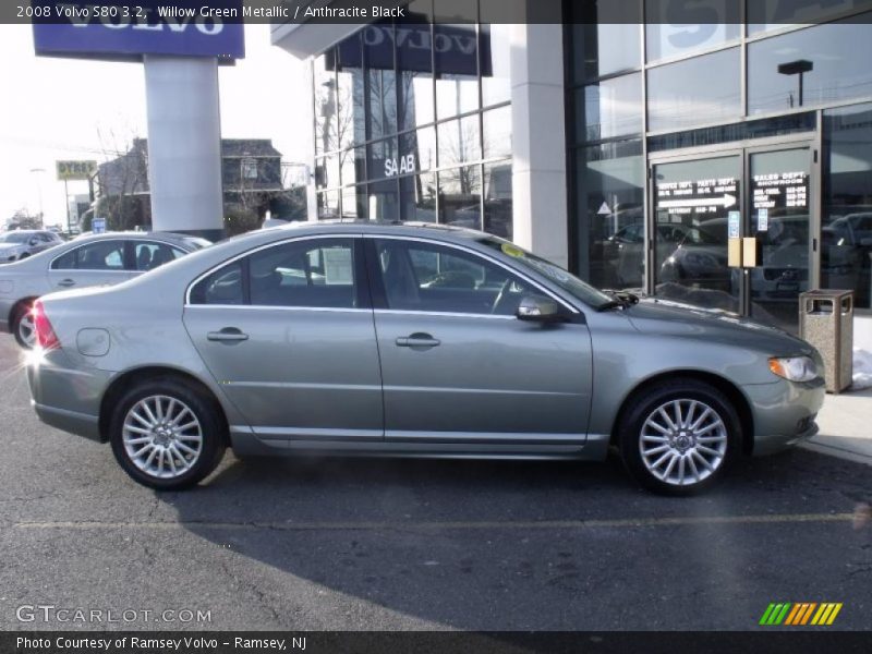 Willow Green Metallic / Anthracite Black 2008 Volvo S80 3.2