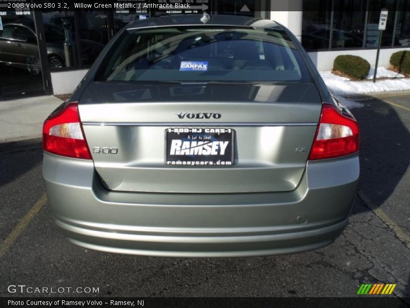 Willow Green Metallic / Anthracite Black 2008 Volvo S80 3.2