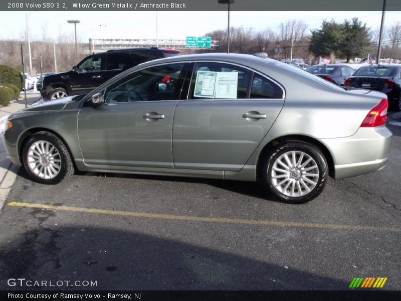 Willow Green Metallic / Anthracite Black 2008 Volvo S80 3.2