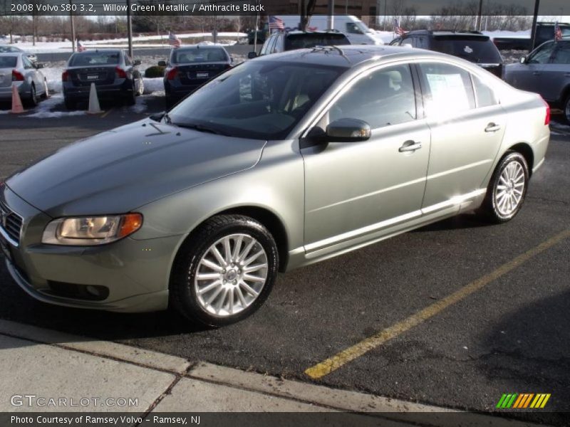 Willow Green Metallic / Anthracite Black 2008 Volvo S80 3.2