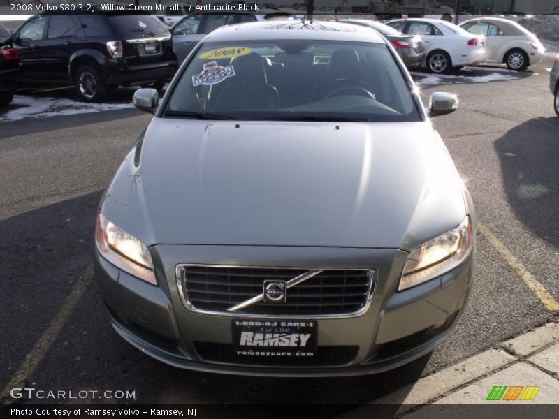 Willow Green Metallic / Anthracite Black 2008 Volvo S80 3.2