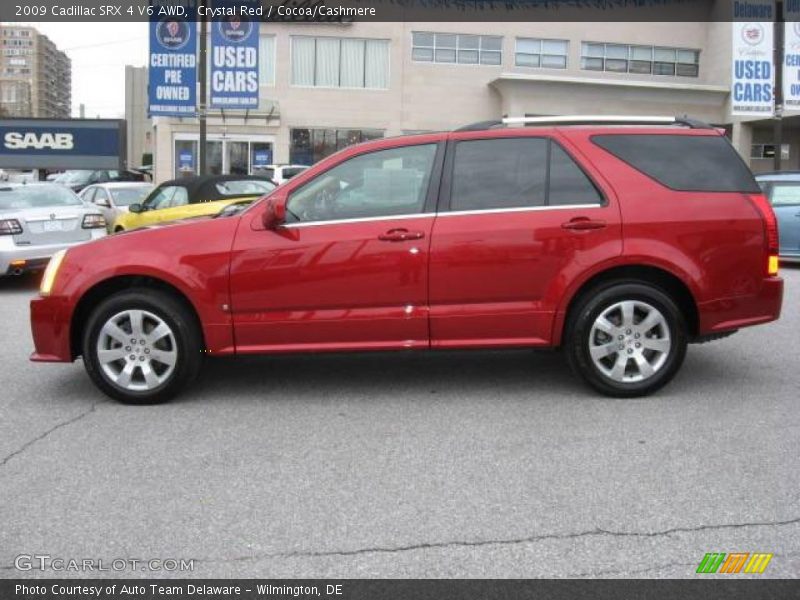 Crystal Red / Cocoa/Cashmere 2009 Cadillac SRX 4 V6 AWD