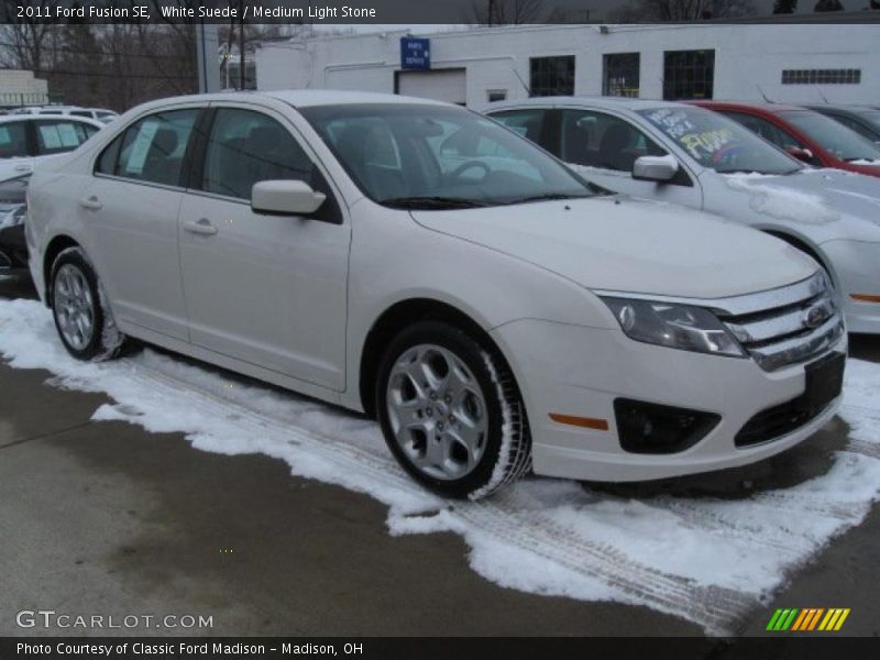 White Suede / Medium Light Stone 2011 Ford Fusion SE