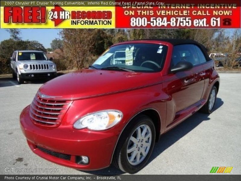 Inferno Red Crystal Pearl / Pastel Slate Gray 2007 Chrysler PT Cruiser Touring Convertible