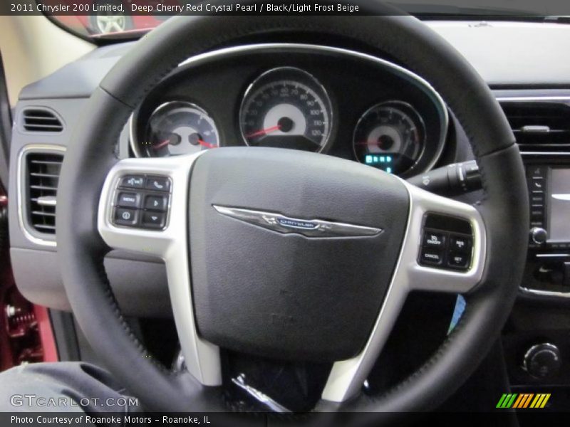 Deep Cherry Red Crystal Pearl / Black/Light Frost Beige 2011 Chrysler 200 Limited