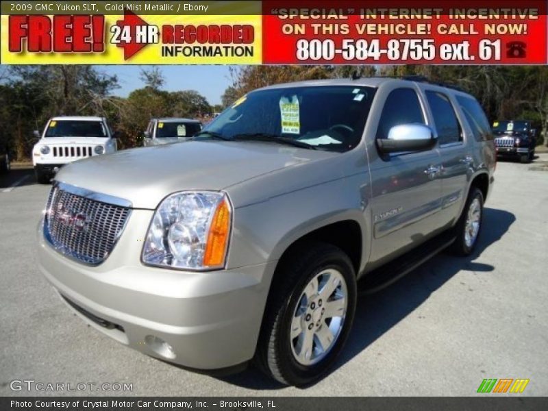 Gold Mist Metallic / Ebony 2009 GMC Yukon SLT