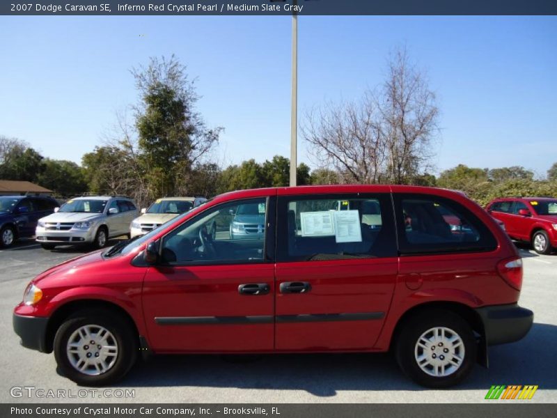 Inferno Red Crystal Pearl / Medium Slate Gray 2007 Dodge Caravan SE