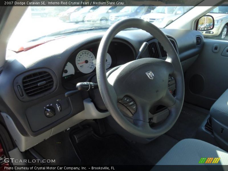 Inferno Red Crystal Pearl / Medium Slate Gray 2007 Dodge Caravan SE