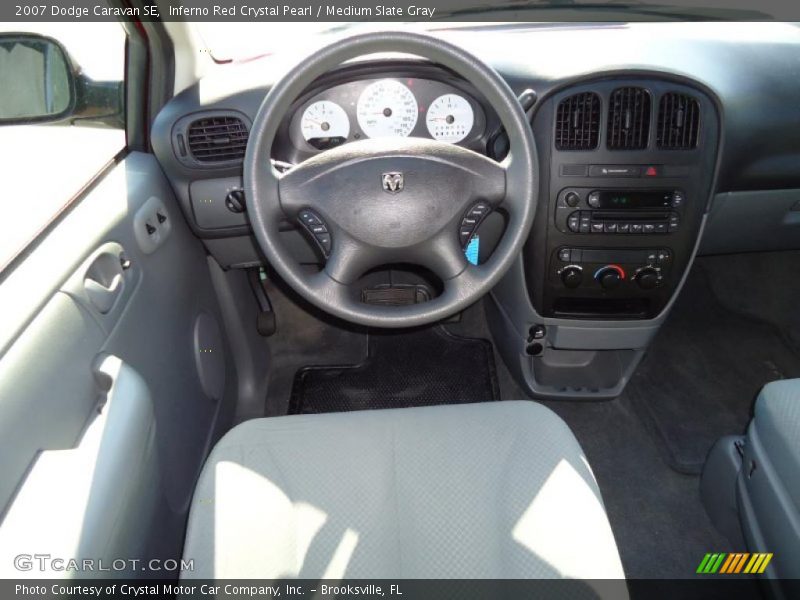 Inferno Red Crystal Pearl / Medium Slate Gray 2007 Dodge Caravan SE