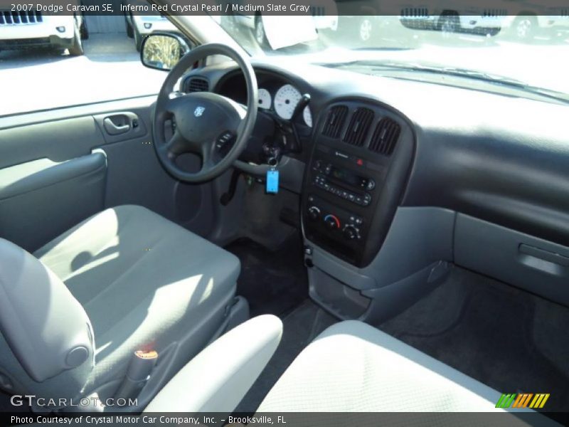 Inferno Red Crystal Pearl / Medium Slate Gray 2007 Dodge Caravan SE