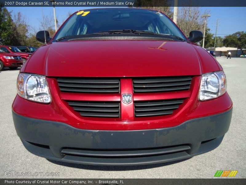 Inferno Red Crystal Pearl / Medium Slate Gray 2007 Dodge Caravan SE