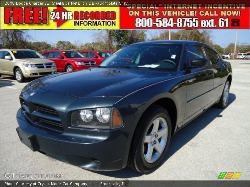 Steel Blue Metallic / Dark/Light Slate Gray 2008 Dodge Charger SE
