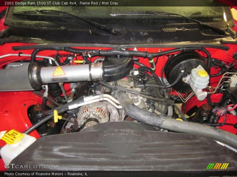 Flame Red / Mist Gray 2001 Dodge Ram 1500 ST Club Cab 4x4