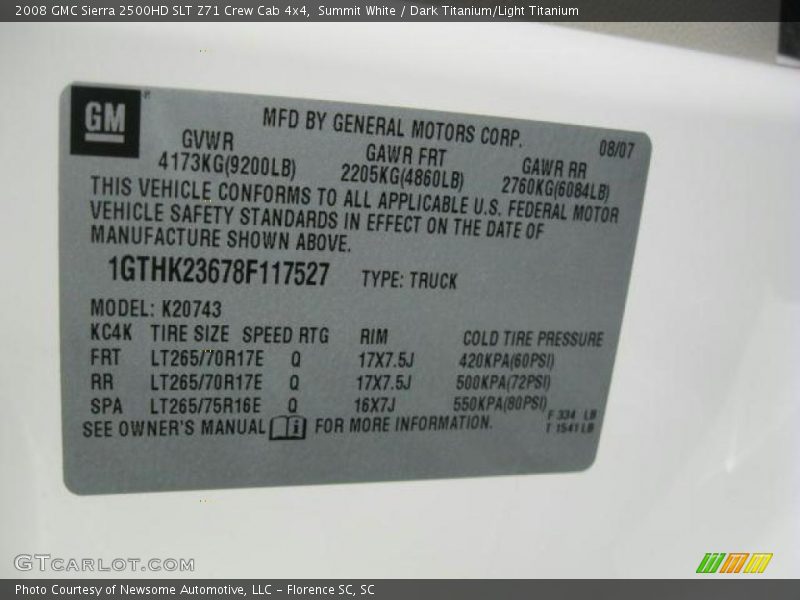 Summit White / Dark Titanium/Light Titanium 2008 GMC Sierra 2500HD SLT Z71 Crew Cab 4x4