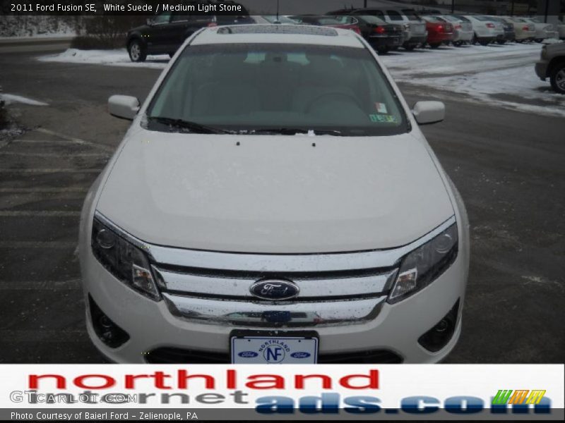 White Suede / Medium Light Stone 2011 Ford Fusion SE