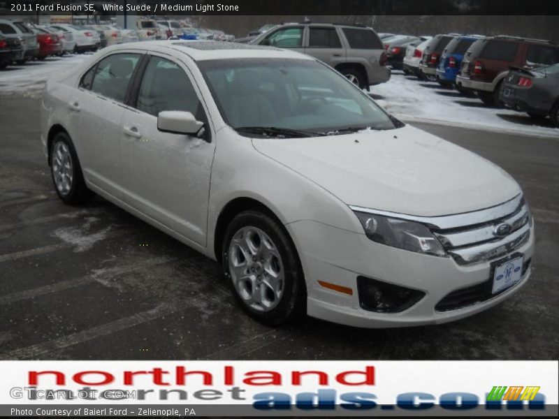 White Suede / Medium Light Stone 2011 Ford Fusion SE