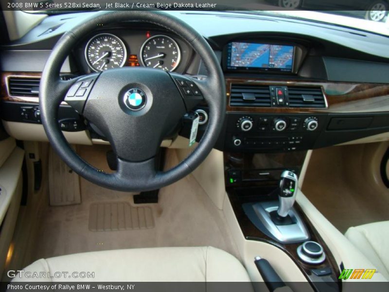 Jet Black / Cream Beige Dakota Leather 2008 BMW 5 Series 528xi Sedan