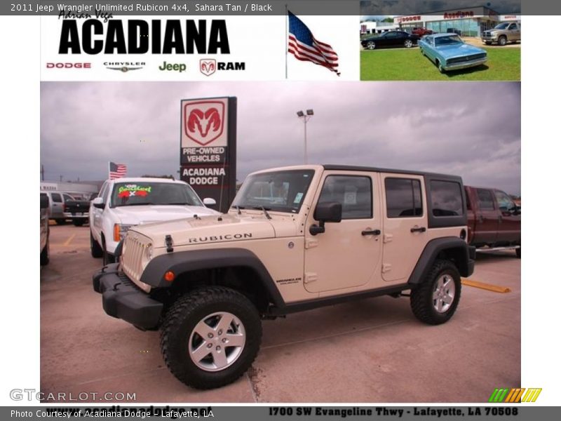 Sahara Tan / Black 2011 Jeep Wrangler Unlimited Rubicon 4x4