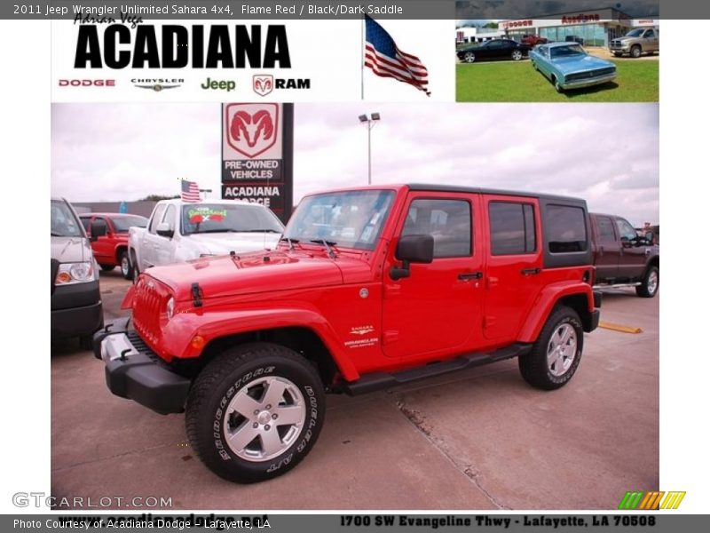 Flame Red / Black/Dark Saddle 2011 Jeep Wrangler Unlimited Sahara 4x4