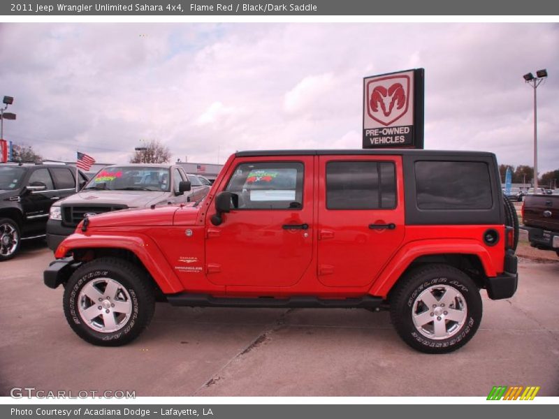 Flame Red / Black/Dark Saddle 2011 Jeep Wrangler Unlimited Sahara 4x4