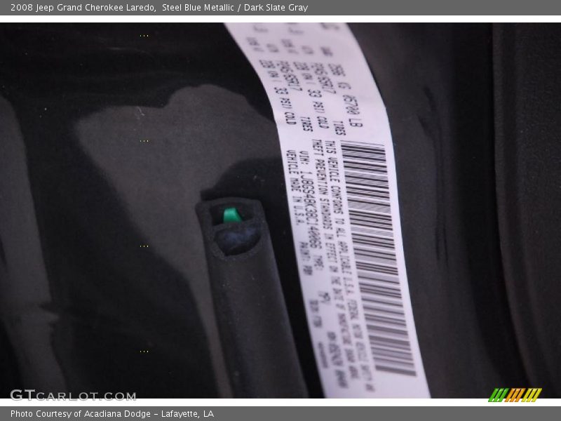 Steel Blue Metallic / Dark Slate Gray 2008 Jeep Grand Cherokee Laredo