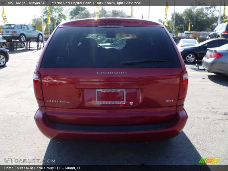 Inferno Red Crystal Pearl / Dark Khaki/Light Graystone 2005 Dodge Caravan SXT